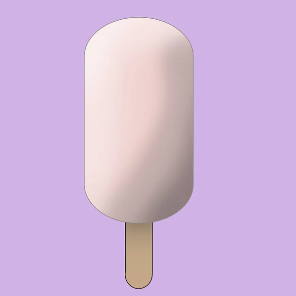 Pink White Ice Cream Popsicle Colorful Pastel Pink Purple Background — Zdjęcie stockowe