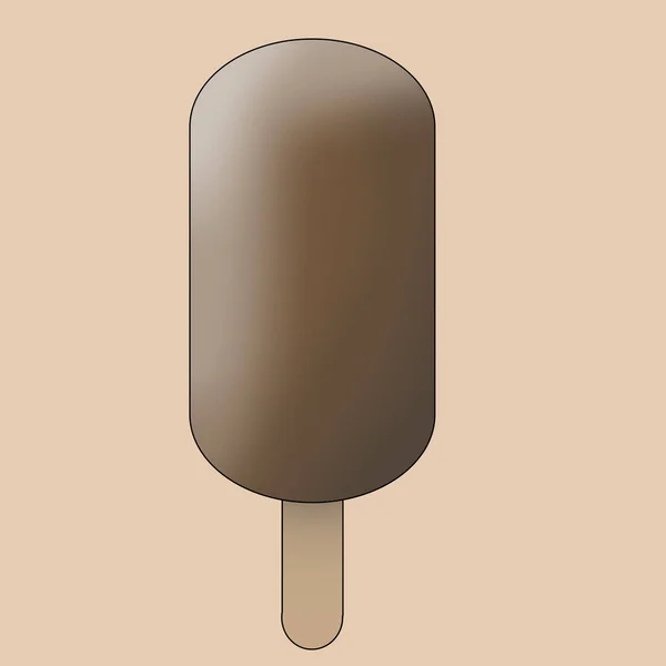 Chocolate Ice Cream Popsicle Almond Flakes Pink Background — Foto Stock
