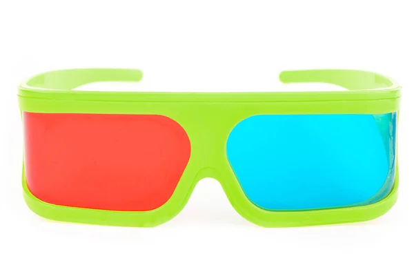 Green Glasses Watching Movies Cinema Isolate White Background — Foto de Stock