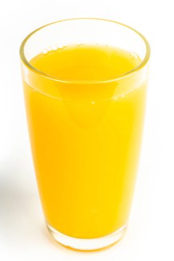 Glass glass in it Orange juice isolate on white background. isolate