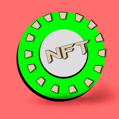 crypto currency gambling chips on red background illustration