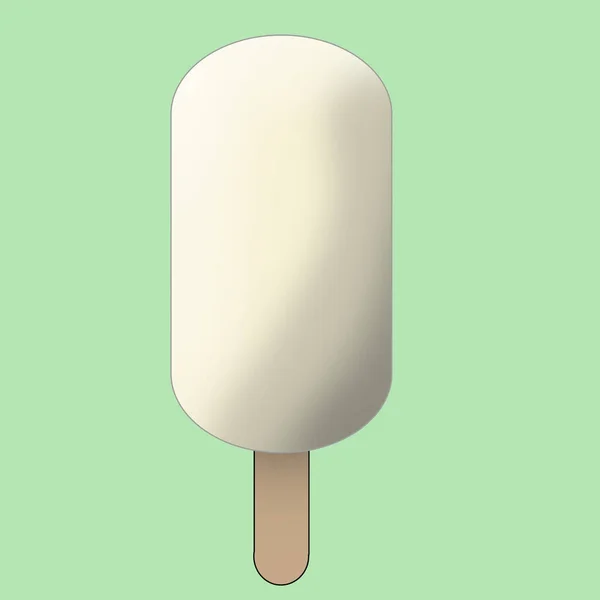 Fruit Sundae Ice Cream Green Background Illustration — Stock Fotó