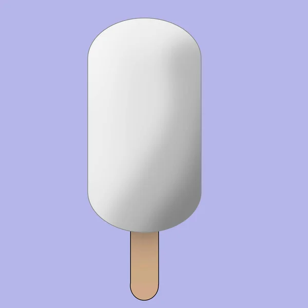 Pink White Ice Cream Popsicle Colorful Pastel Pink Purple Background — Stok fotoğraf