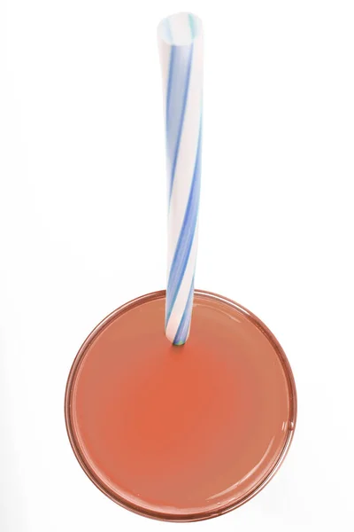 Glass Cup Tomato Red Juice Isolated White Background — Fotografia de Stock