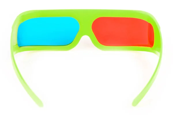 Green Glasses Watching Movies Cinema Isolate White Background — Foto de Stock