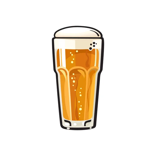 タンブラービールグラス 白地に描かれた手描きベクトルイラスト — ストックベクタ