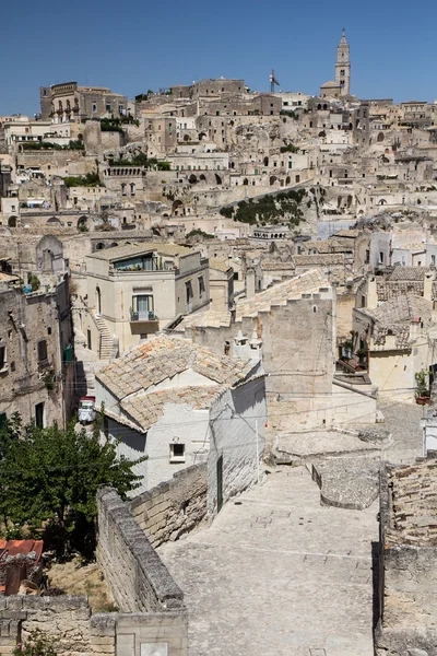 matera, basilicata, İtalya kasabasında rock'ın panoramik manzarasını