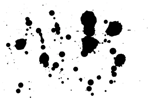 白い背景に黒いブロット 紙の上の黒いインクのスポット — ストック写真
