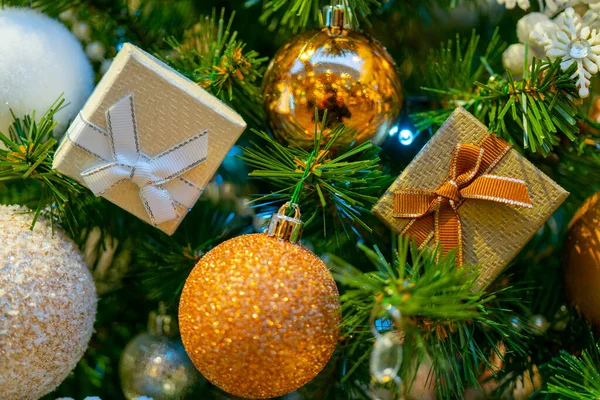 Kerstversiering Voor Kerstboom Wazig Vakantie Achtergrond — Stockfoto