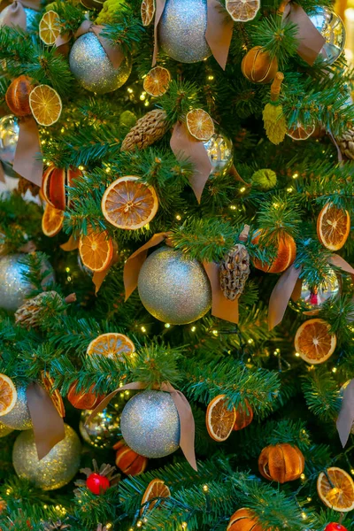 Decorações Férias Para Árvore Natal Fundo Férias Desfocado — Fotografia de Stock