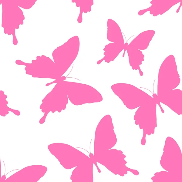 나비의 실루엣 아름다운 곤충들의 자연적 — 스톡 벡터