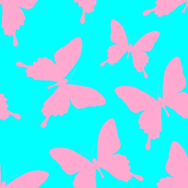 蝶のシルエットのシームレスなパターン 美しい昆虫の自然背景 — ストックベクタ