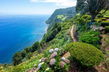 Miradouro de Sossego bakış açısı, Sao Miguel Adası, Azores, Portekiz