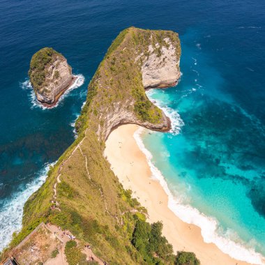 Top view of Karang Dawa bay, Kelingking beach. Nusa Penida Island, Indonesia. High quality photo