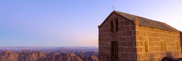 Culte Religieux Sur Chapelle Orthodoxe Grecque Sur Mont Sinaï Belle — Photo