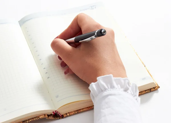 Writing in diary — Stock Photo, Image