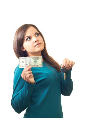 Onu hemen ha tutan mavi bluz çekici gülümseyen kız