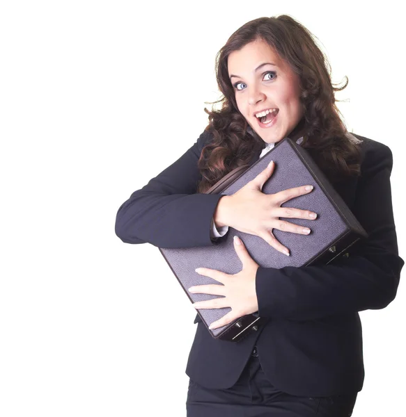 Business woman with briefcase — Stock Photo, Image