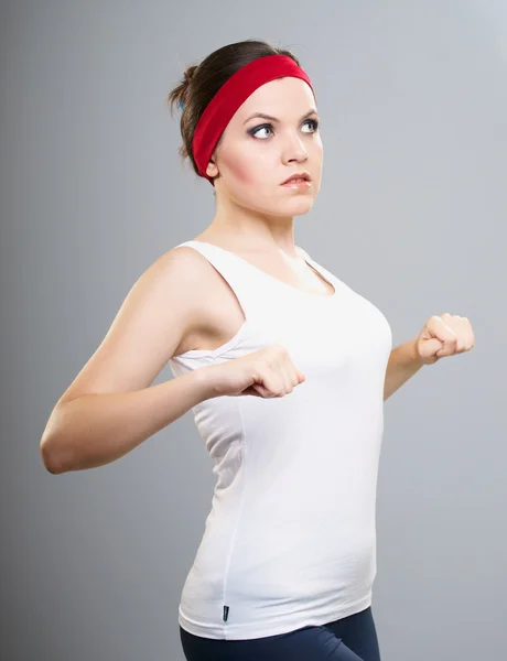 Attraktiv ung kvinna i sportkläder. kvinna i fitness. — Stockfoto