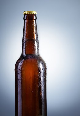 taze bira şişesiyle su damlaları.