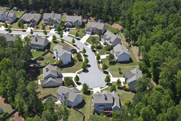 Modern Middle Class Suburbia Aerial Eastern USA — Stock Photo, Image