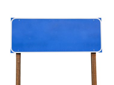 boş mavi yol levhası üzerindeki ahşap