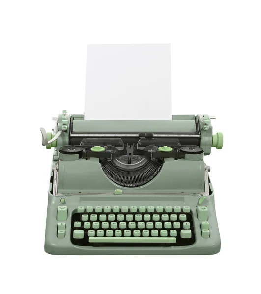 Velha máquina de escrever verde — Fotografia de Stock