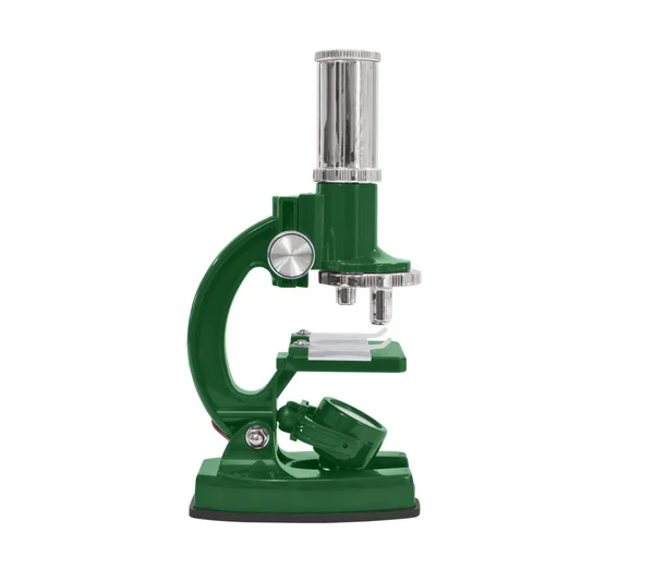 Green Microscope Isolated — Stok fotoğraf