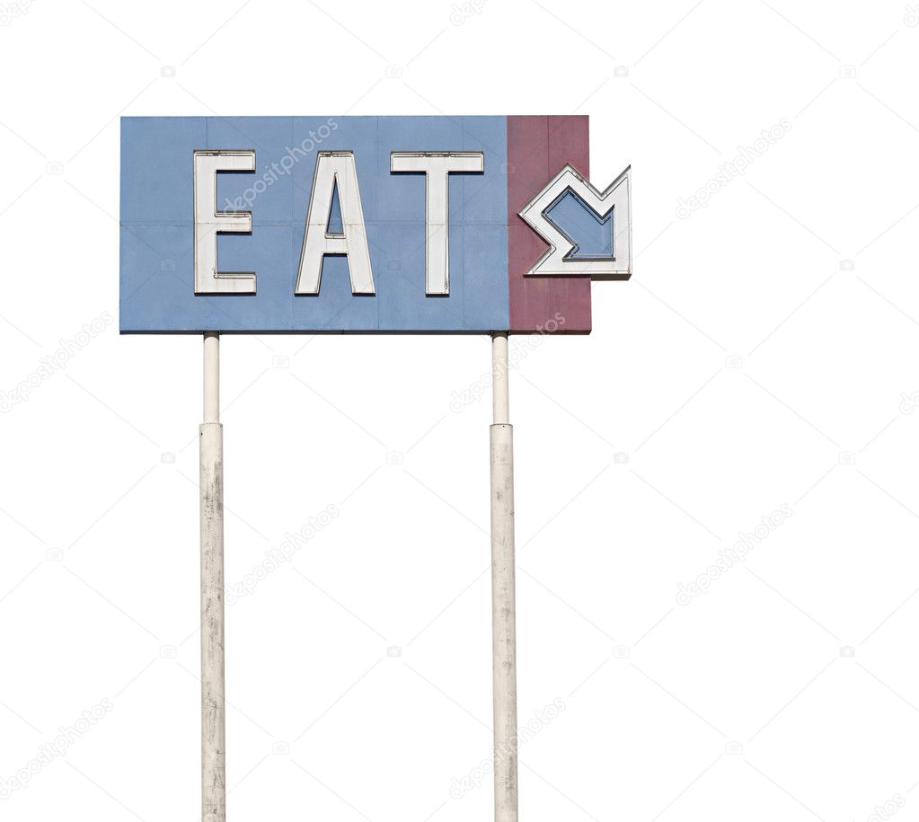 Towering Eat Arrow Sign