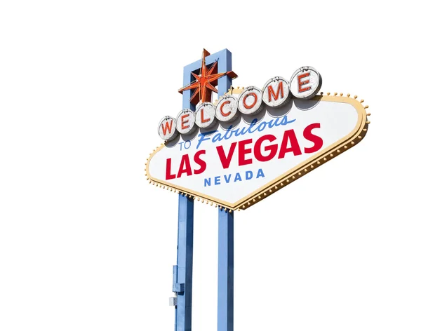 las vegas işareti izole kırpma yolu ile hoş geldiniz