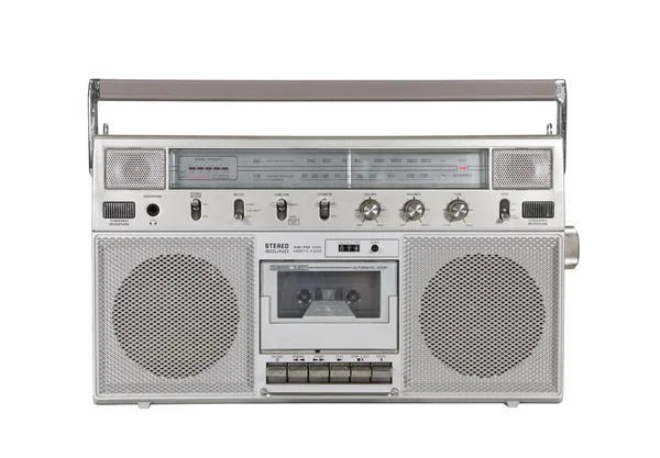 Old Portable Stereo Cassette Player with Clipping Path — Stock Photo, Image