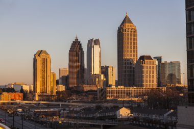 Atlanta georgia skyline günbatımı
