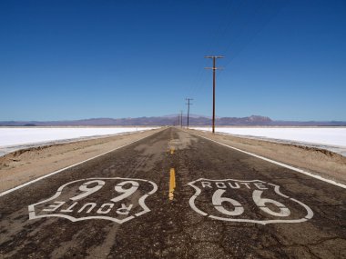 Route 66 mojave Çölü tuz daireler