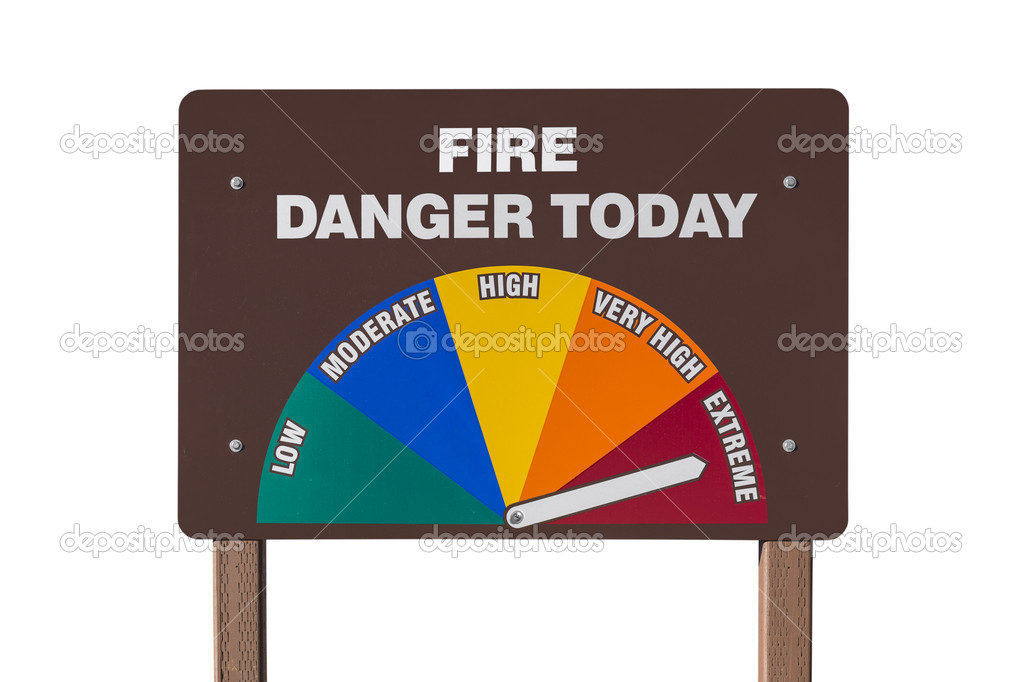 Extreme Fire Danger Today Sign Isolated