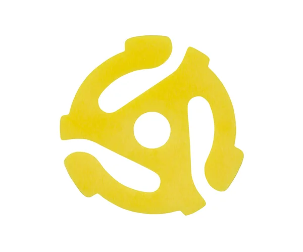 Yellow Vinyl 45 RPM Record Adapter — Stock Photo, Image