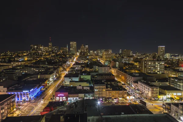 San francisco nob hill nacht — Stockfoto