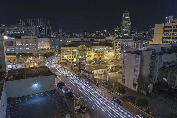 San francisco Pazar sokak şehir merkezi kent merkezi gece — Stok fotoğraf