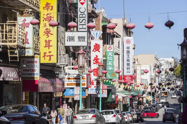 旧金山唐人街编辑街道视图 — 图库照片