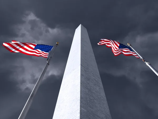 Monumento a Washington Tempestade — Fotografia de Stock