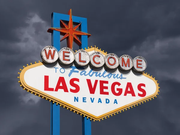 Las Vegas Sign with Stormy Sky — Stock Photo, Image