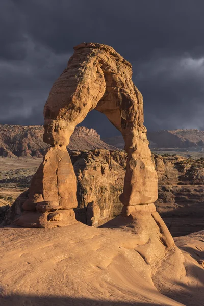 Delicate Arch and Storm Moab Utah — Stock Photo, Image