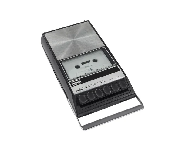 Vintage Cassette Tape Recorder Isolated — Stock Photo, Image