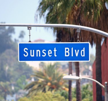 Sunset blvd Hollywood sign Kaliforniya