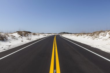 Florida beyaz kum plaj yolu