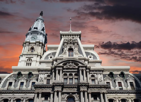 Philadelphia city hall günbatımı — Stok fotoğraf