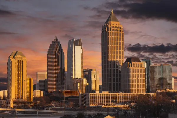 Atlanta Gruzie Panorama při západu slunce — Stock fotografie