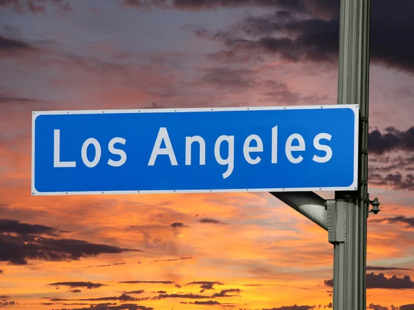 LA Street Sign Tramonto — Foto Stock