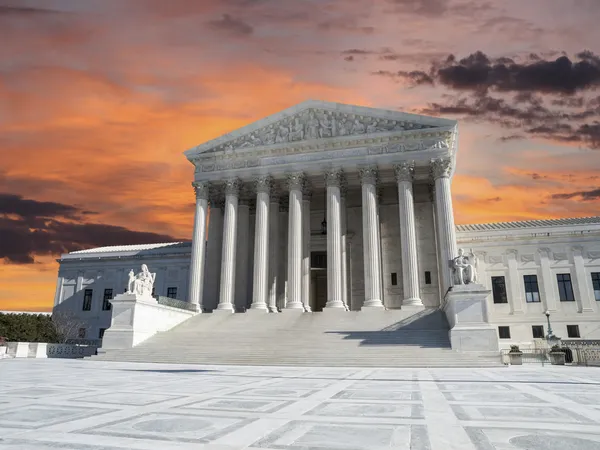 Tramonto della Corte Suprema degli Stati Uniti Washington DC — Foto Stock