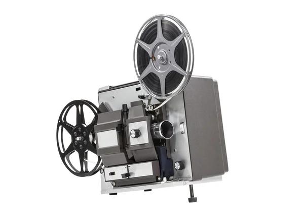 Oude film filmprojector geïsoleerd — Stockfoto