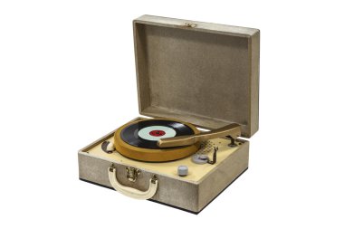 izole küçük retro plak çalar